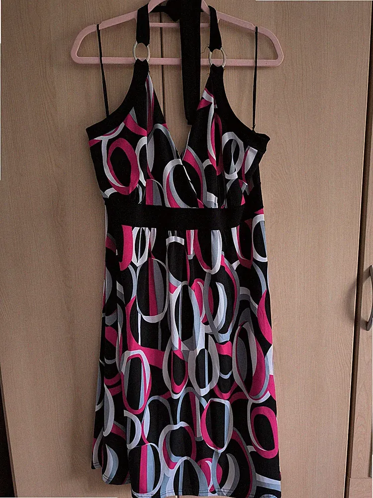 Neckholder Kleid, Retro, A-Linie, Gr. 3XL