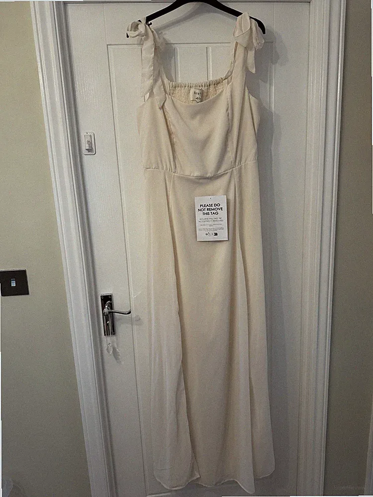 Neu Anaya Damen-Hochzeitskleid elfenbeinfarben gerafft hinten zum Binden, UK-Größe 14
