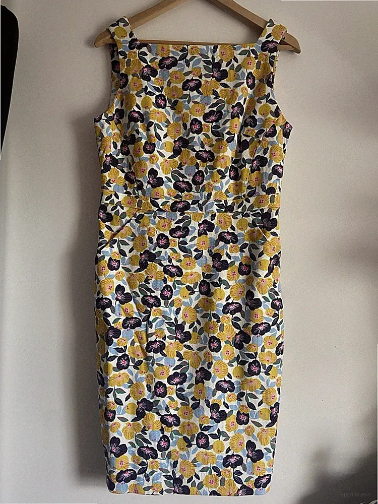 Neu Boden Heather Etuikleid Kleid Gr. 38 Gelb Blau Grün Blumen AzA 49