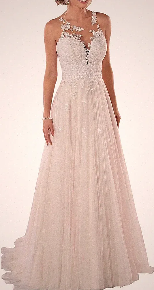 neu Brautkleider Spitze Standesamtkleid A Linie Hochzeitskleider für Damen