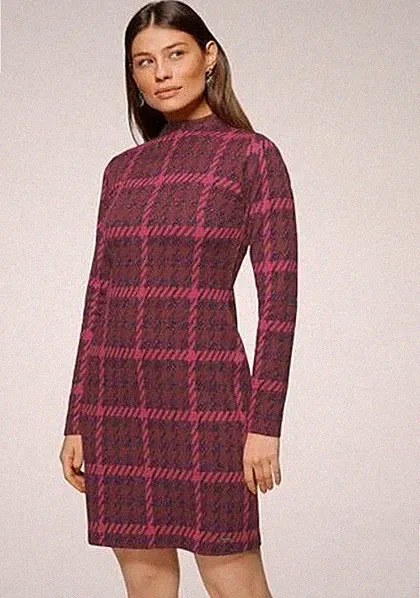NEU BUSINESS ETUIKLEID KARO HAHNENTRITT 36 38 42 BRUNO BANANI rot pink *32123416
