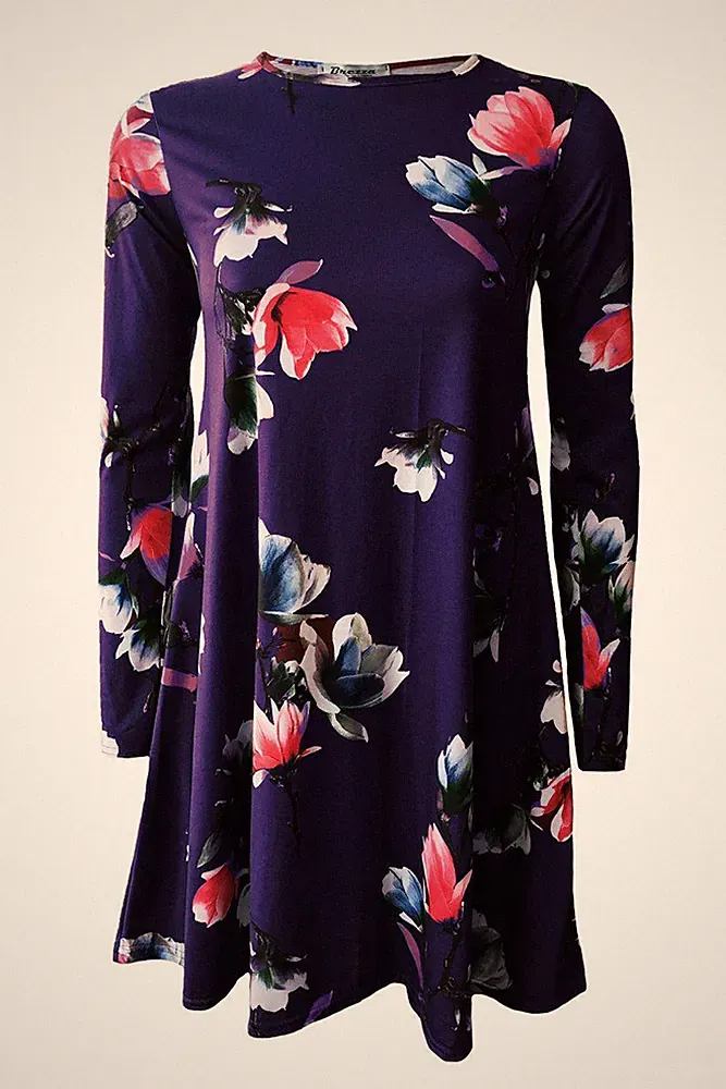 NEU DAMEN AUSGESTELLT KINDER MÄDCHEN MUTTERTAG GESCHENKE SOMMER MARINEBLAU TULPE SWING KLEID