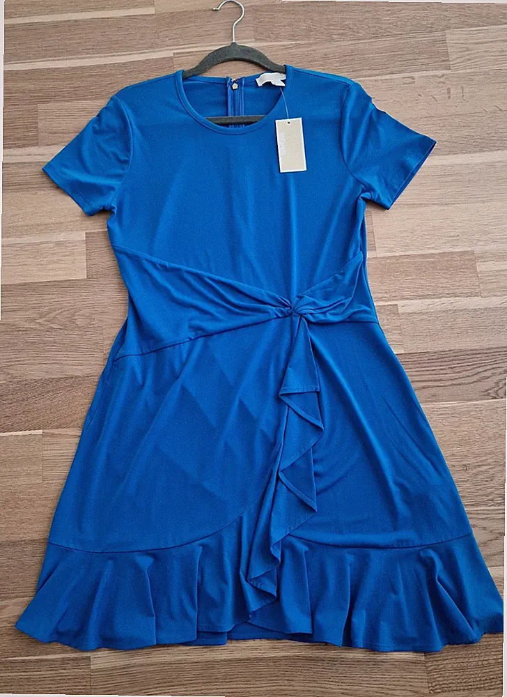 Neu & elegant Michael Kors Kleid Cocktailkleid Business royalblau A-Linie L