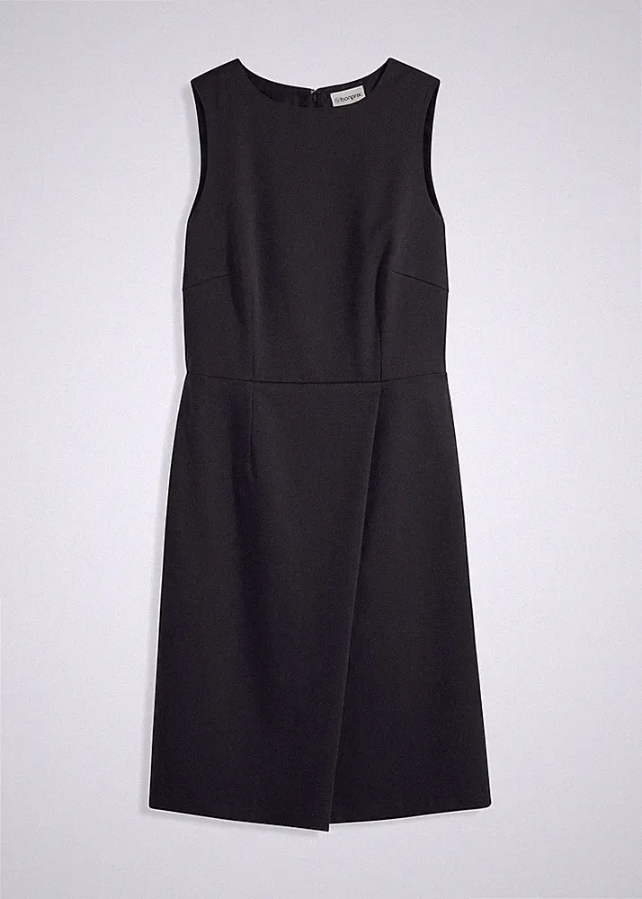 Neu elegantes Etuikleid mit Wickelrock Gr. 38 Schwarz Minkleid Abendkleid Dress