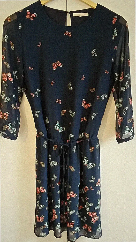 NEU! Esprit Kleid Gr. 36 s blau Schmetterlinge