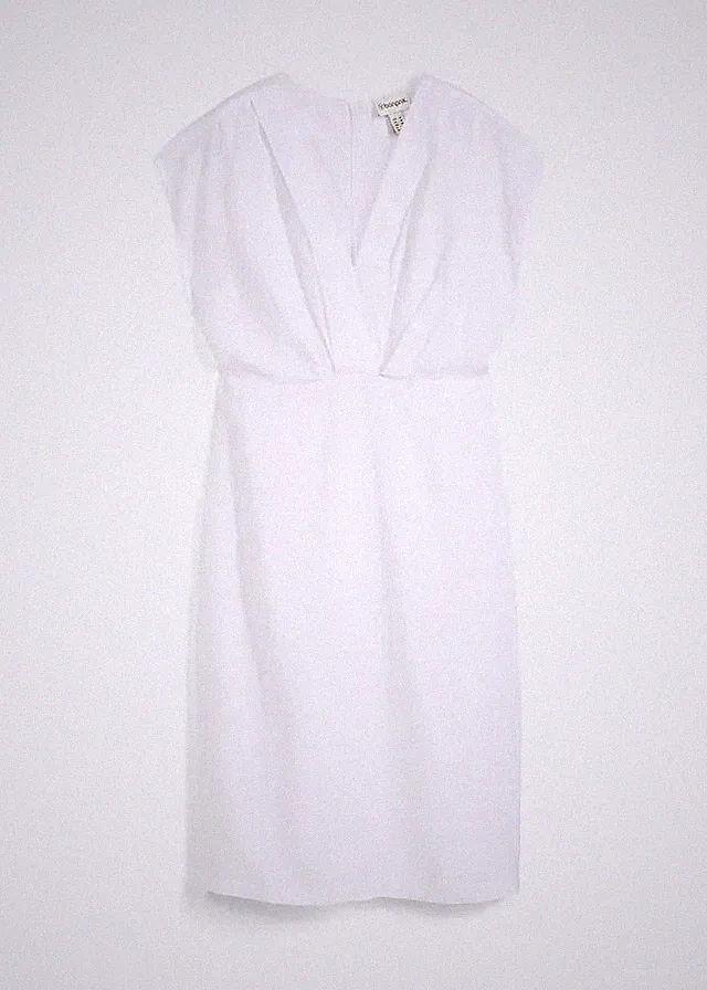 Neu Etuikleid aus reinem Leinen Gr. 44 Weiß Etui-Kleid Sommerkleid Casual-Dress