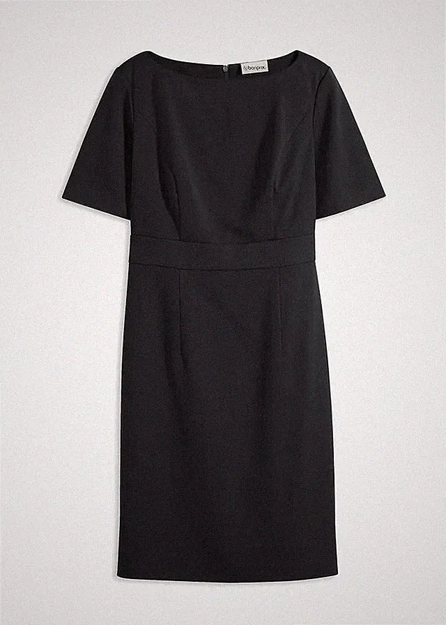 Neu Etuikleid m U-Boot-Ausschnitt Gr. 42 Schwarz Mini-Kleid Etui-Dress Bürokleid