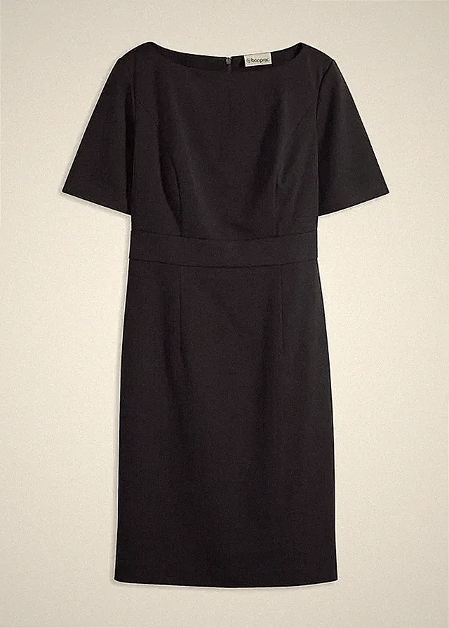 Neu Etuikleid m U-Boot-Ausschnitt Gr. 44 Schwarz Mini-Kleid Etui-Dress Bürokleid