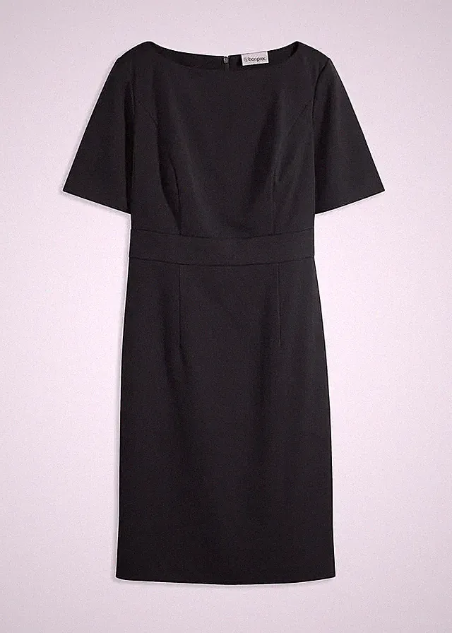Neu Etuikleid m U-Boot-Ausschnitt Gr. 52 Schwarz Mini-Kleid Etui-Dress Bürokleid