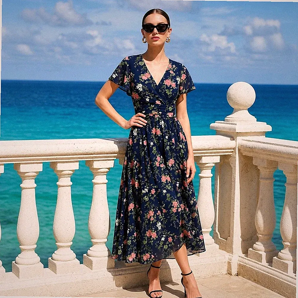 NEU JJ House langes gefüttertes Maxi Blumen Kleid Gr. 10 Sommer Party Hochzeit Gast