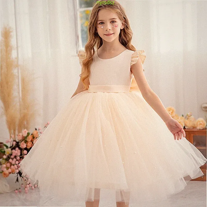 Neu Kinder Mädchen Blume Brautjungfer Spitze Prinzessin Kleid Party Kostüm#