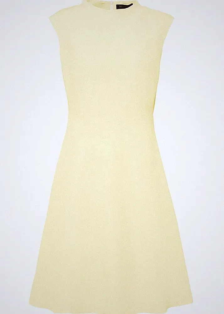 Neu Kleid Gr. 42 Hellgelb Etuikleid Freizeitkleid Casual-Dress Sommerkleid