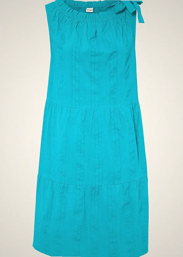 Neu Kleid in A-Linie regular Gr. 50 Türkis Damen Minikleid Ärmellos