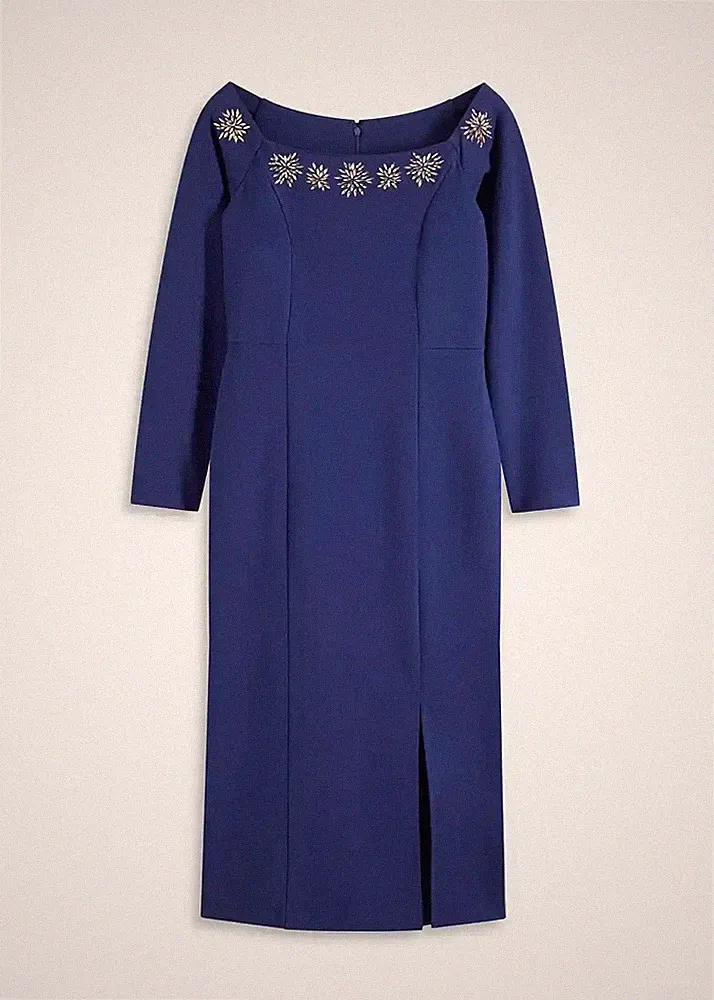 Neu Maxikleid Gr. 38 Mitternachtsblau Damen Etuikleid Bürokleid