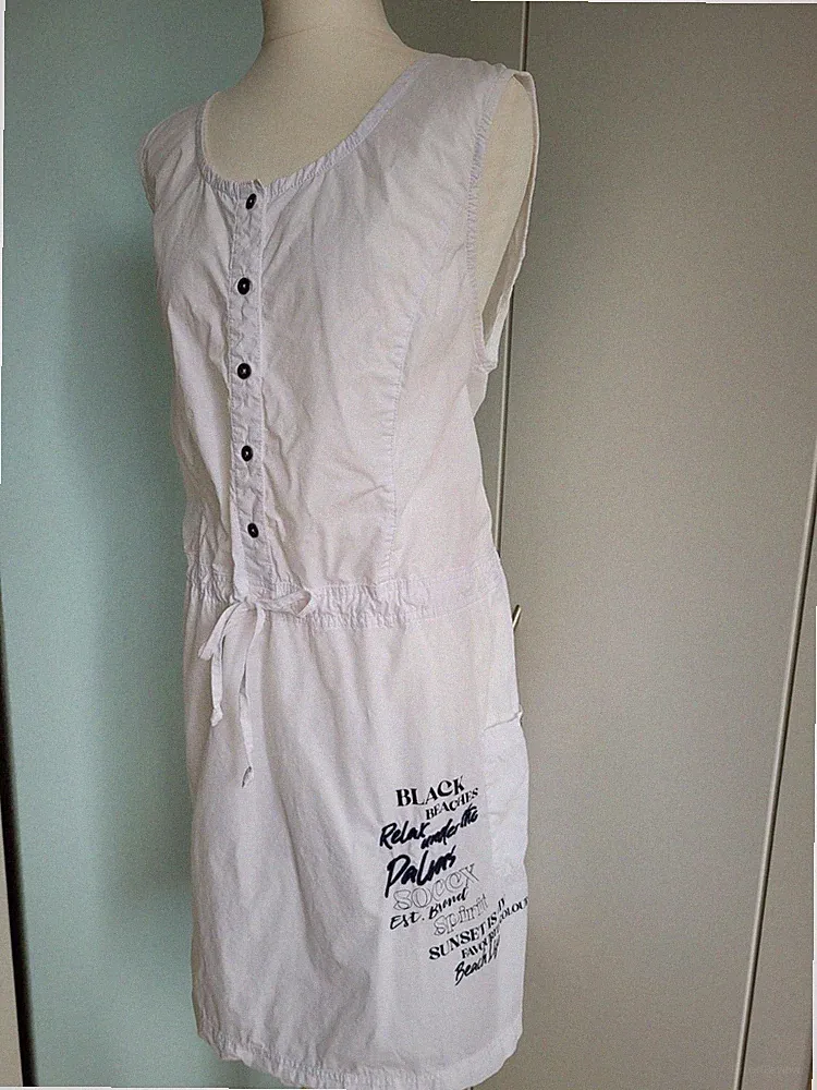 NEU mit Etikett ❗Soccx Strand-Tunika Strandkleid Cargo weiß Stickerei Gr. XL/XXL