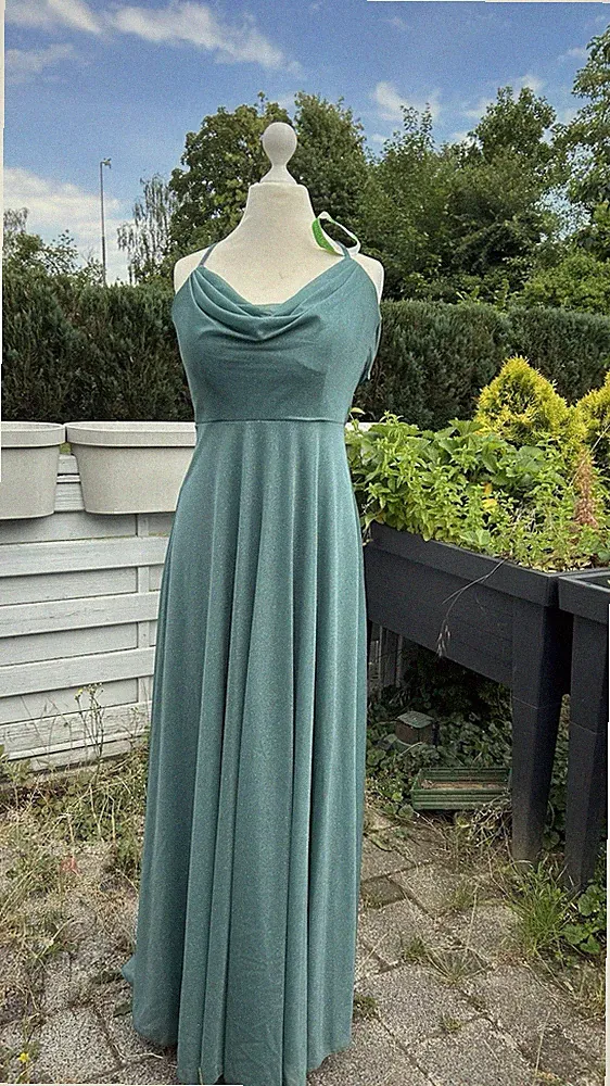 *NEU* Princess Abendkleid | Abschlussballkleid Grün | Gr. 36 m. Glitzer