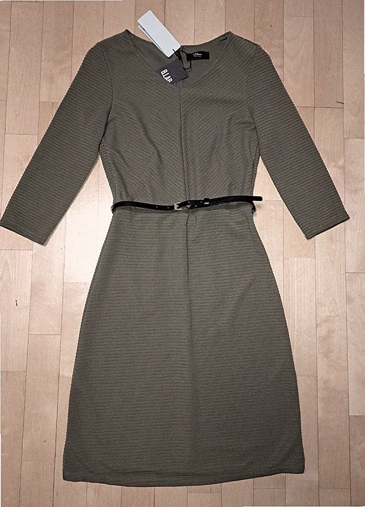 NEU S.Oliver Black Label A Linien Kleid Gr 32 34 XS Business Jerseykleid Gürtel