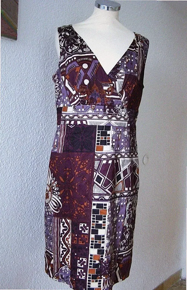 NEU s.Oliver Selection Midi Etuikleid GR 40 M Grafikmuster lila/multi NEU