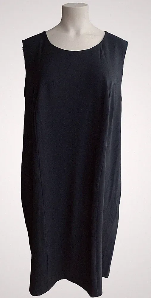 NEU Übergröße tolles Damen Stretch Sommer Kleid in uni schwarz Ärmellos Gr. 54