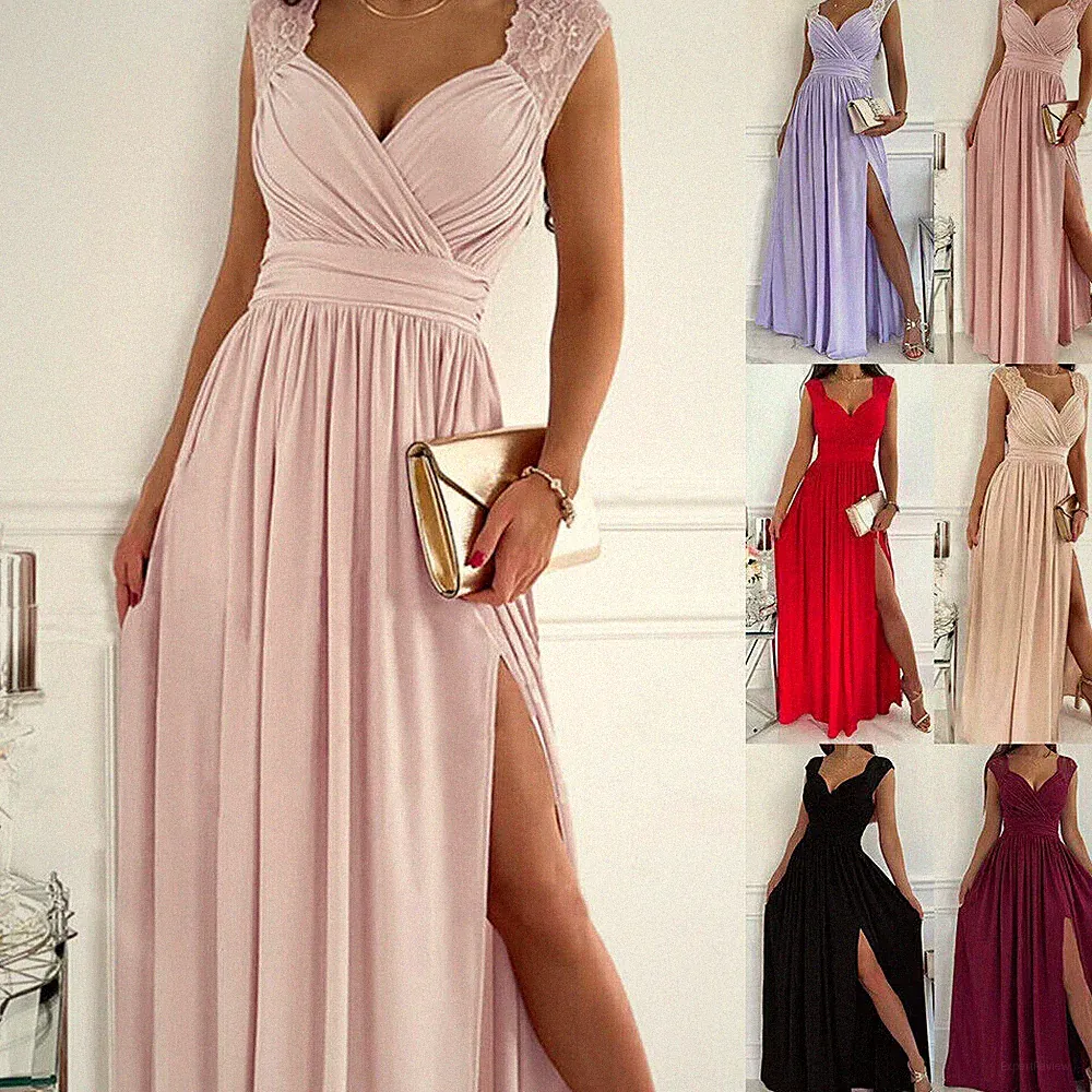 Neue Damen Spaghetti Strap Abendkleid trägerlose elegante Party Kleid