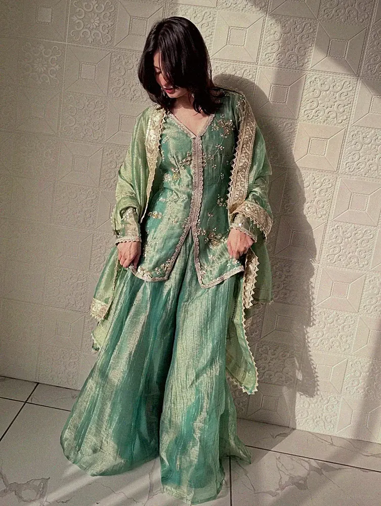 Neues Punjabi Kleid Pakistani Salwar Kameez Fertig Anzug Hochzeit Party 3 Stück