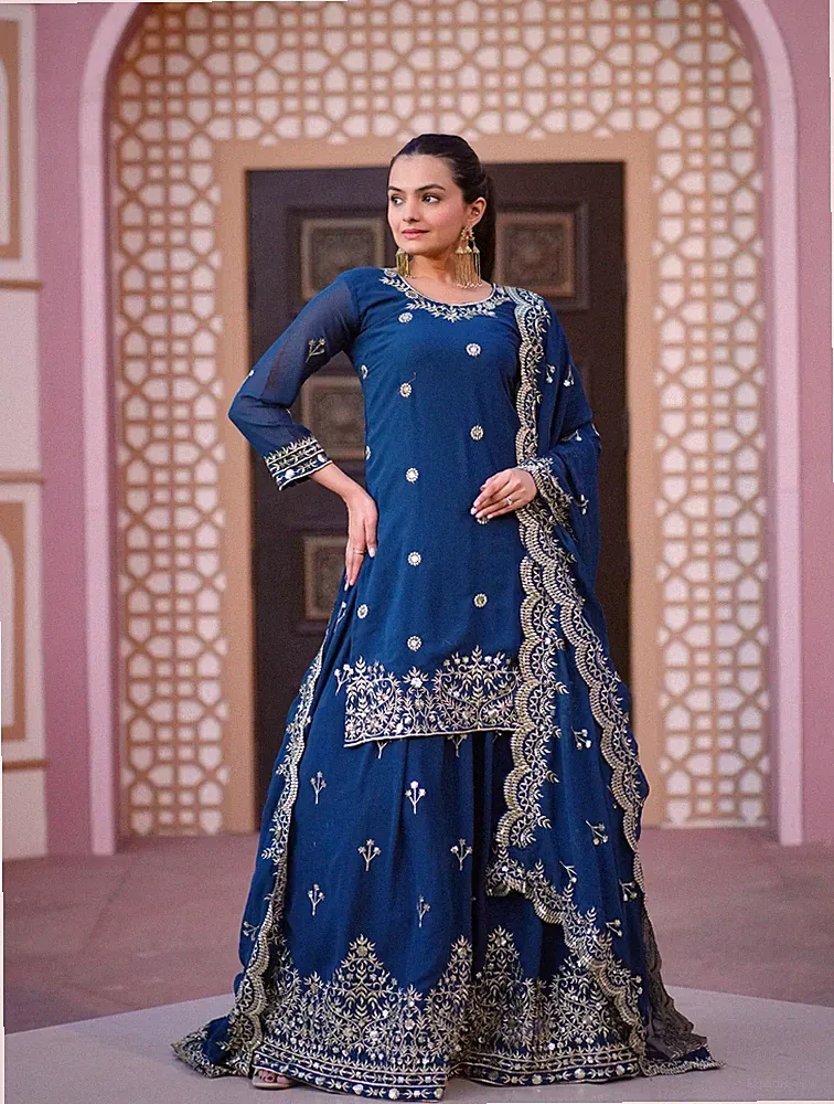Neueste Plazzo Anzug Sammlung Schwer Kunst Salwar Kameez Mit Dupatta für Damen