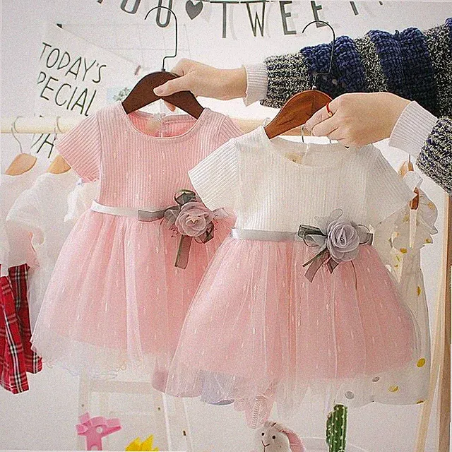 Neugeborenes Baby Mädchen rosa Kleid erster Geburtstag Prinzessin Partykleidung für Kinderkleidung