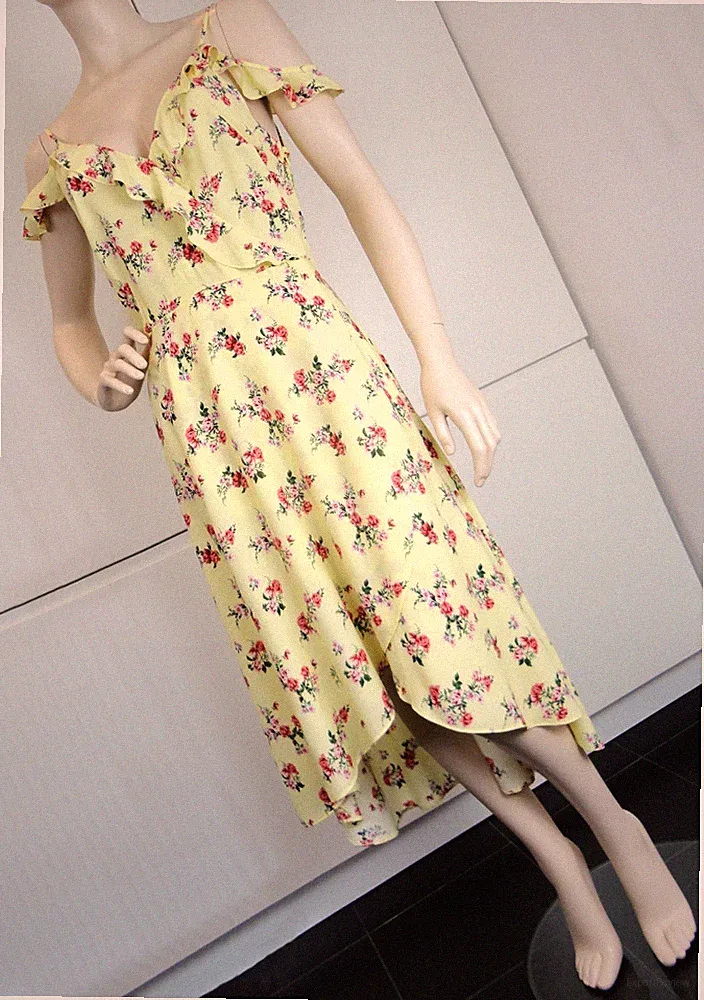 NEW LOOK Damen Kleid Sommerkleid Boho Tunika A Linie Strand Geblümt Gr 42 NEU
