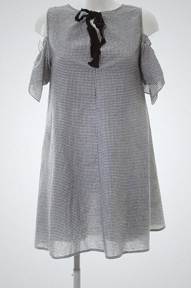 NEW LOOK PETITE A-Linien Kleid Damen Kleid Gr. DE 40 schwarz-weiß Business-Look
