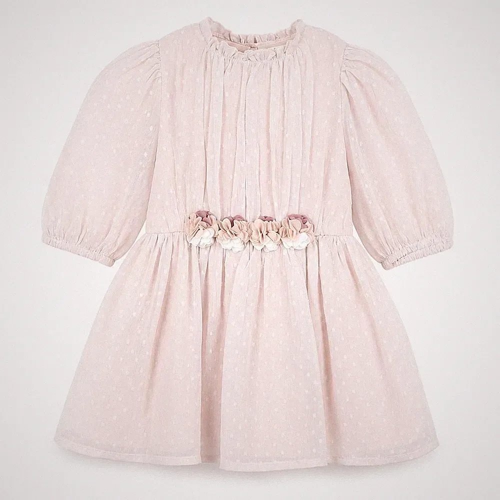 NEXT Mädchen A-Linien Kleid Größe 3-4 Jahre rosa gepunktet knielang Rundhals