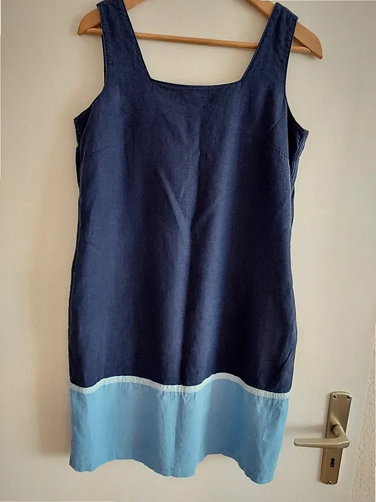 Next Petite Sommerkleid Etuikleid Leinen/Viskose Größe UK 12 EUR 38/40 Blau