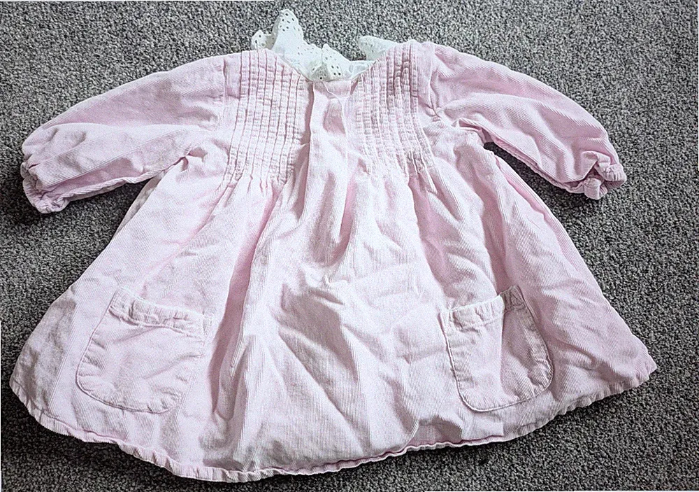 Next Rosa Baby Kragen Webkleid, für 0-3 Monate Baby. Top Zustand