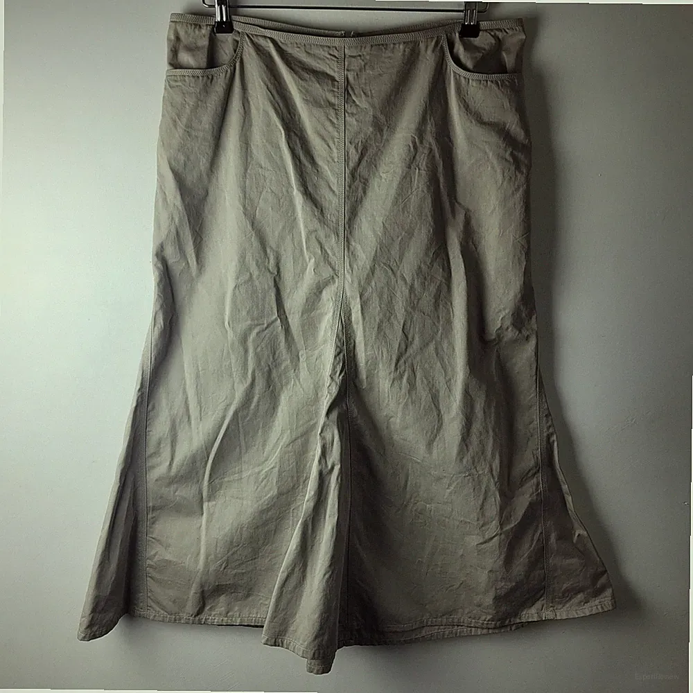 Nicole Farhi Damengröße 16 beige A-Linie 100 % Baumwolle Midirock elegant Freizeit Arbeit