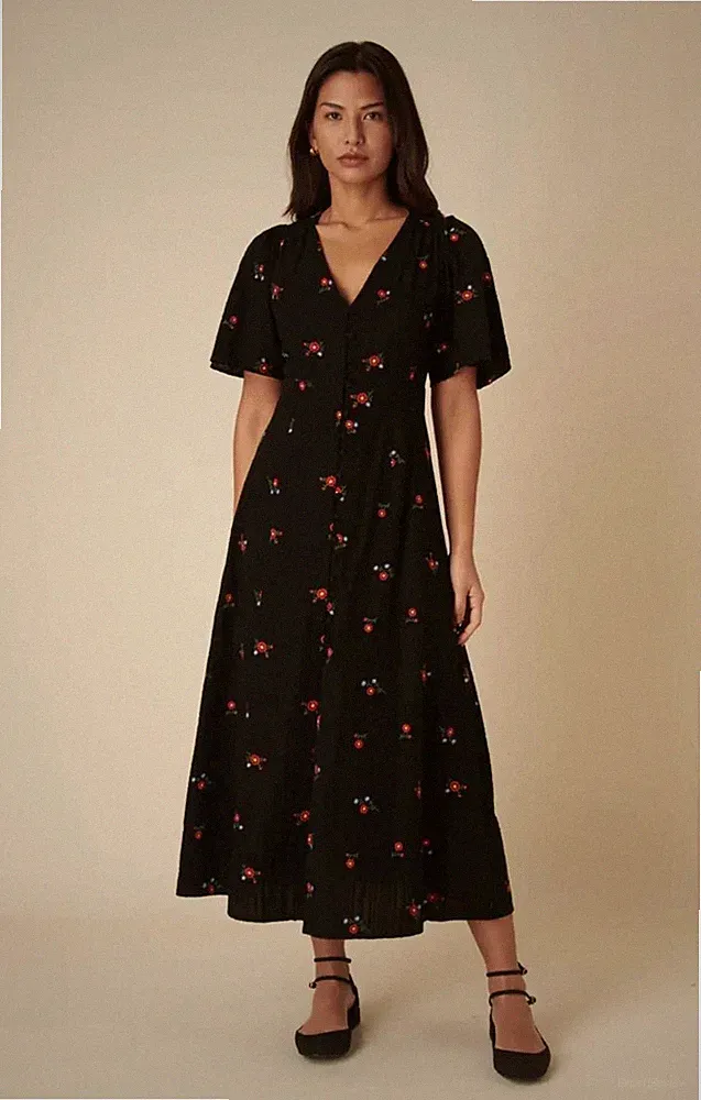 Nobody's Child besticktes Kleid Andie Penny Stickerei 12 Hochzeitsgast Blumen
