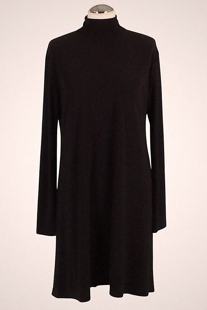 Norma Kamali Damen Kleid Gr. 40 (L) Schwarz Bleistiftkleid Jerseykleid Etuikleid