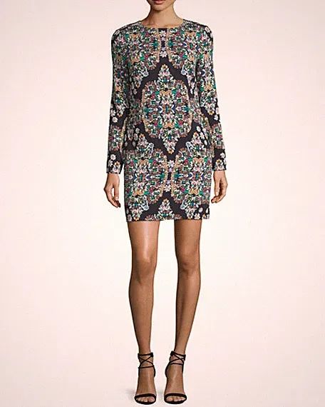 Nwt Nicole Miller Glänzende Kristall Bunt Etuikleid Größe 10 $ 440