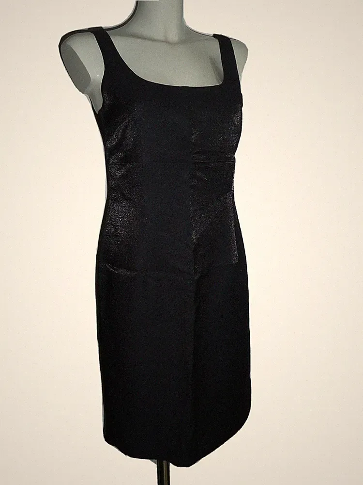 Oasis elegantes Träger Kleid Dress Schwarz Schimmer Optik Viscose + Nylon Gr L