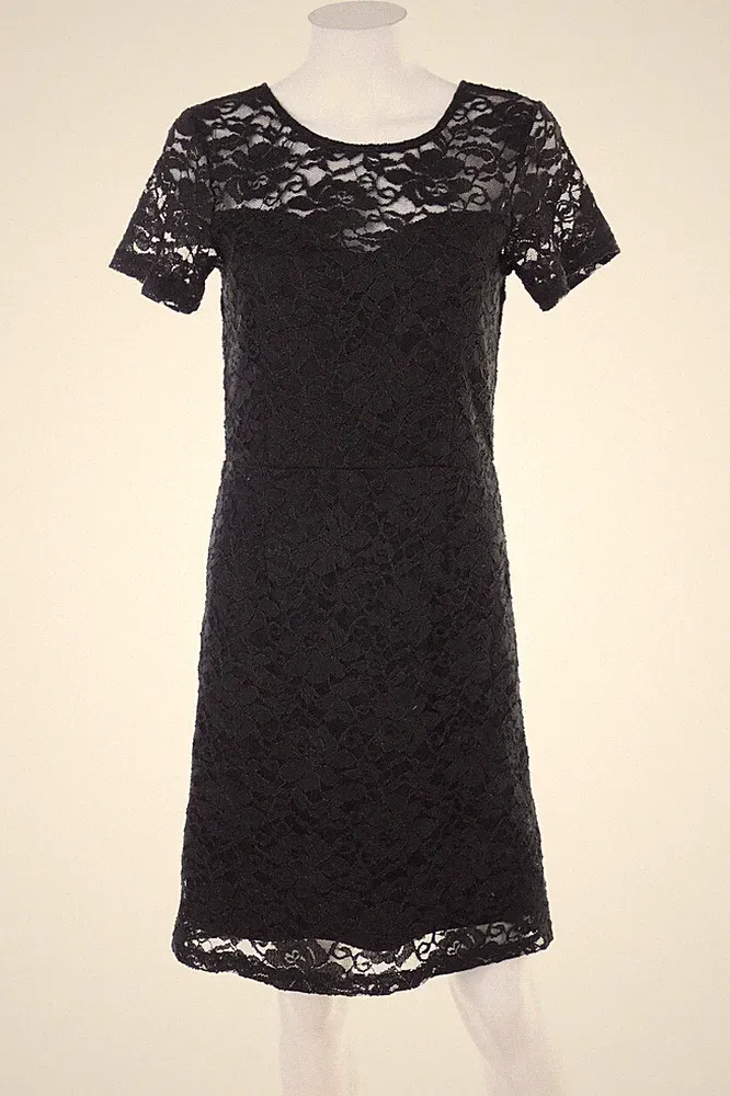 Ohne Label Kleid Etuikleid Spitze D 36 schwarz