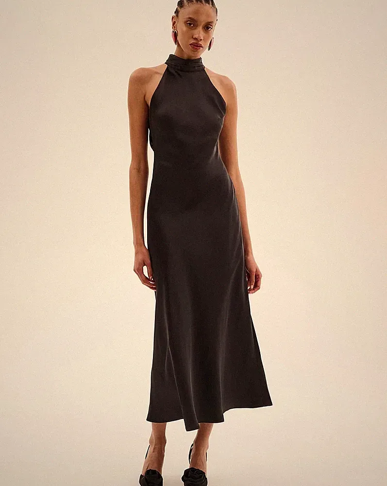 Omnes Maxikleid Seychelles Schwarz UK 6 Neu mit Etikett