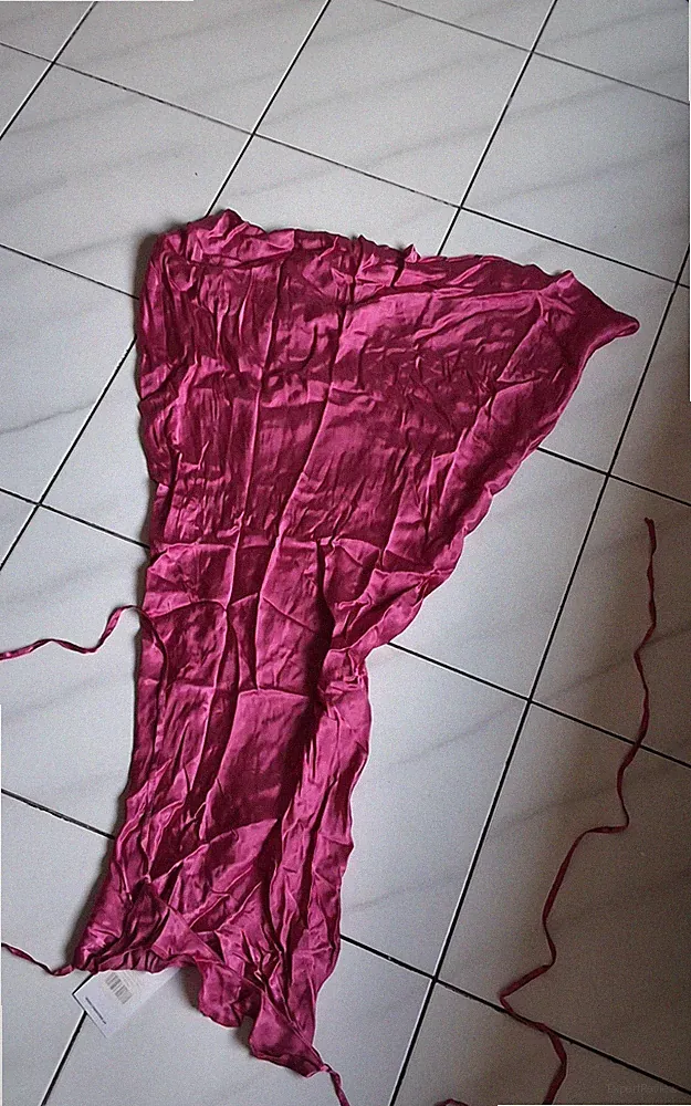 ONE BY ONE Damen A-Linie Kleid XS Pink kurz ärmellos unifarben Rüschen