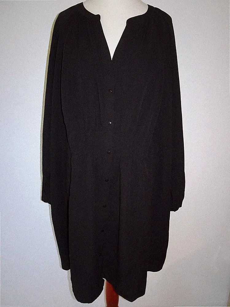 ONLY CARMAKOMA Damen Tunika Kleid Blusenkleid Schwarz A-Linie Gr. 54 Gr. 5XL