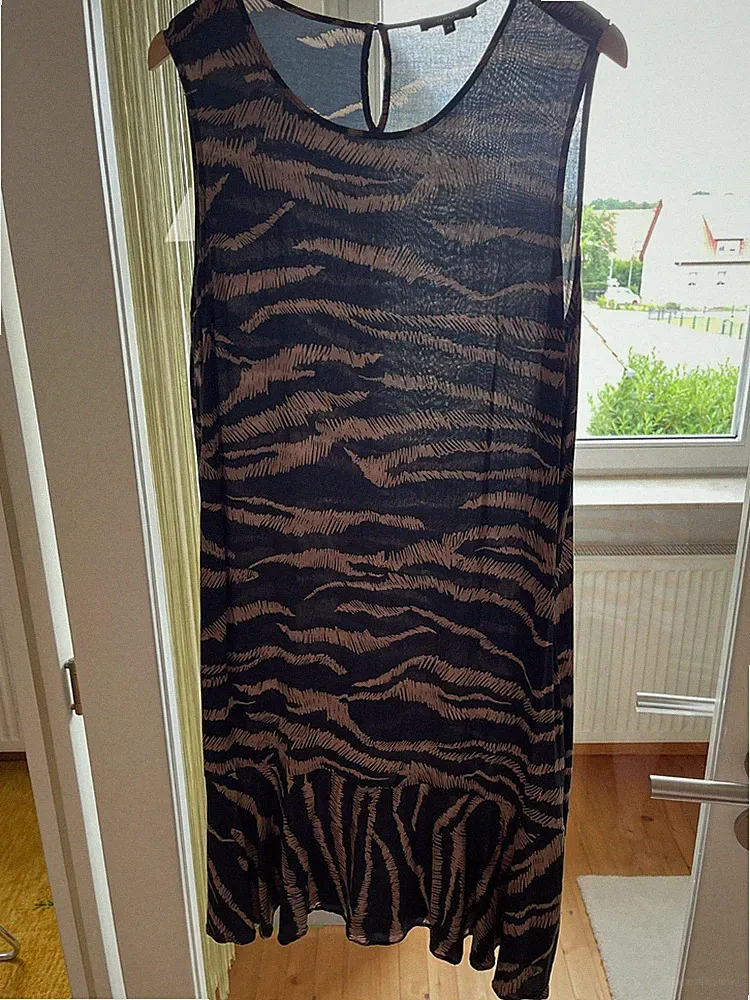 Opus Sommerkleid, schwarz - braun, Größe 44, Viskose, neuwertig