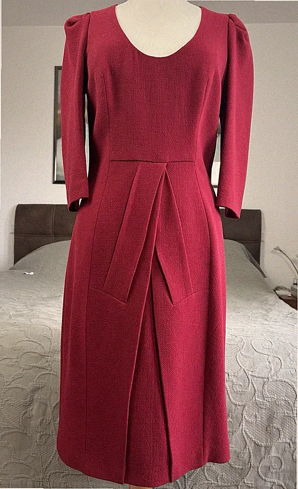 Original PRADA Luxus-Kleid Gr. 40-42 (IT 46) Dunkelrot 100% feine Schurwolle TOP