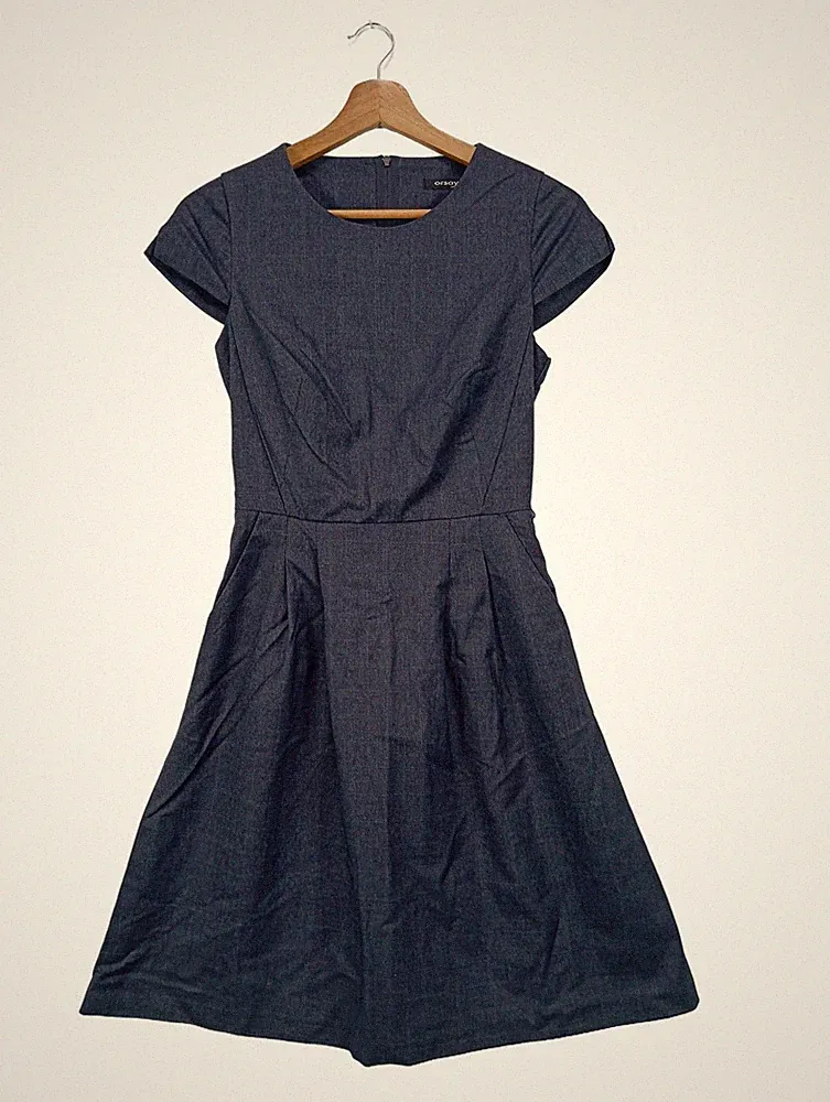 ORSAY A-Linien Kleid Damen Kleid Gr. DE 32 blau Elegant