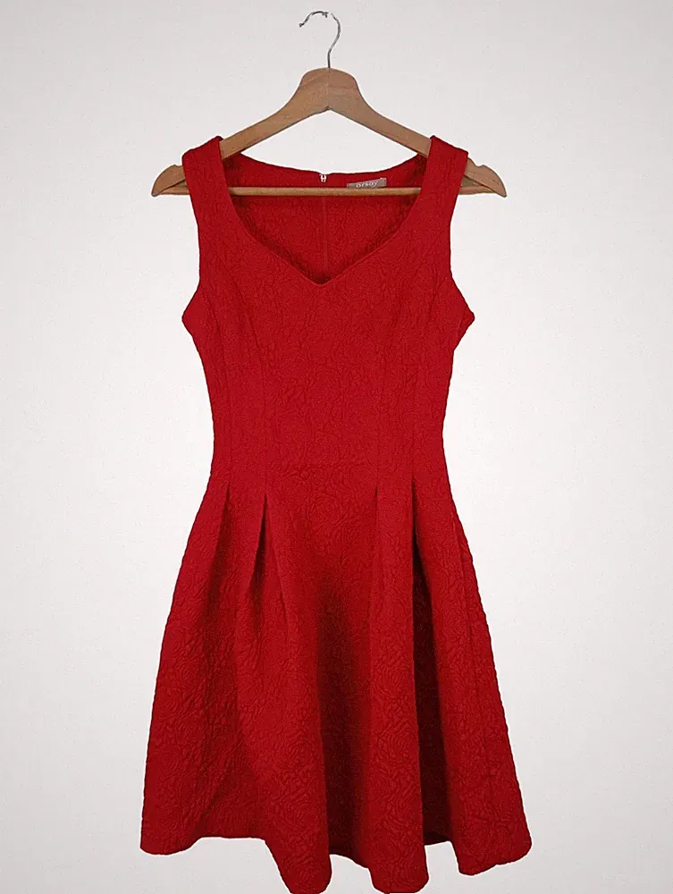 ORSAY A-Linien Kleid Damen Kleid Gr. DE 32 rot Casual-Look