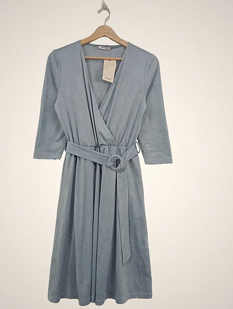 ORSAY A-Linien Kleid Damen Kleid Gr. DE 34 blau Casual-Look