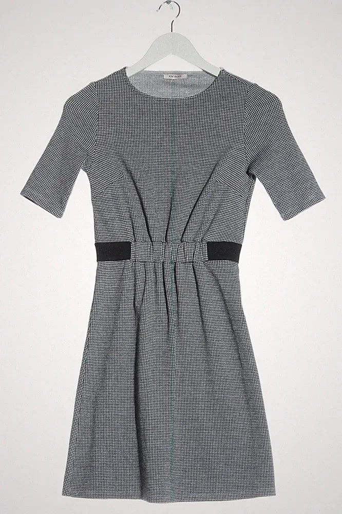 ORSAY A-Linien Kleid Damen Kleid Gr. DE 34 schwarz-weiß Casual-Look