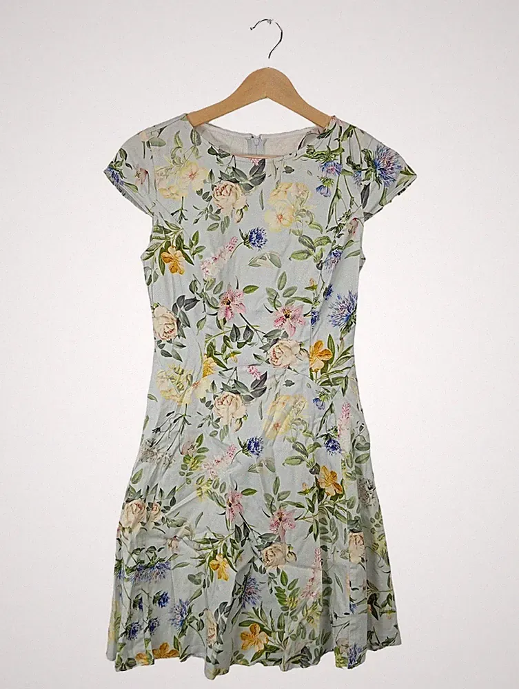 ORSAY A-Linien Kleid Damen Kleid Gr. DE 36 blau-grün-hellorange Casual-Look