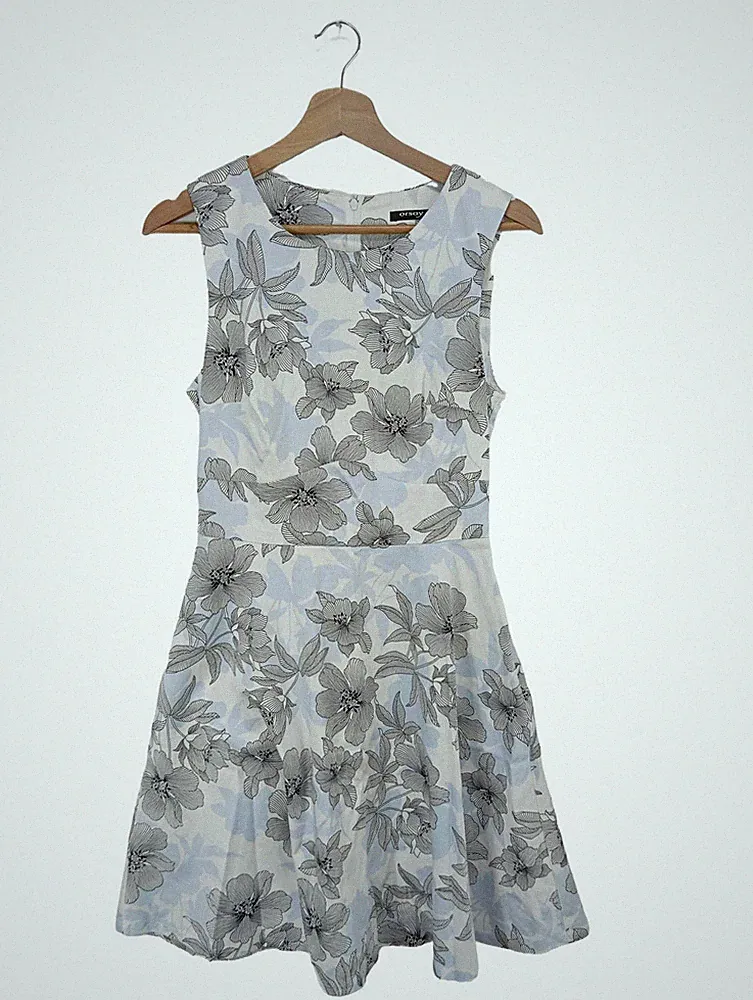ORSAY A-Linien Kleid Damen Kleid Gr. DE 36 hellgrau Casual-Look