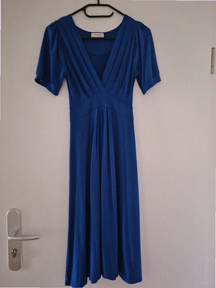 Orsay Kleid Damen - Gr. XS 34 Blau Elegant Stretch Fließend - WunderschönWie Neu